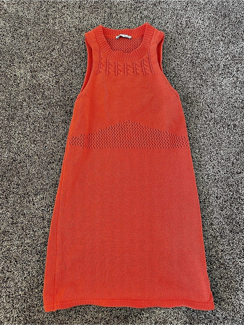 Zara Knit Mini Dress in Orange Size Medium Like New